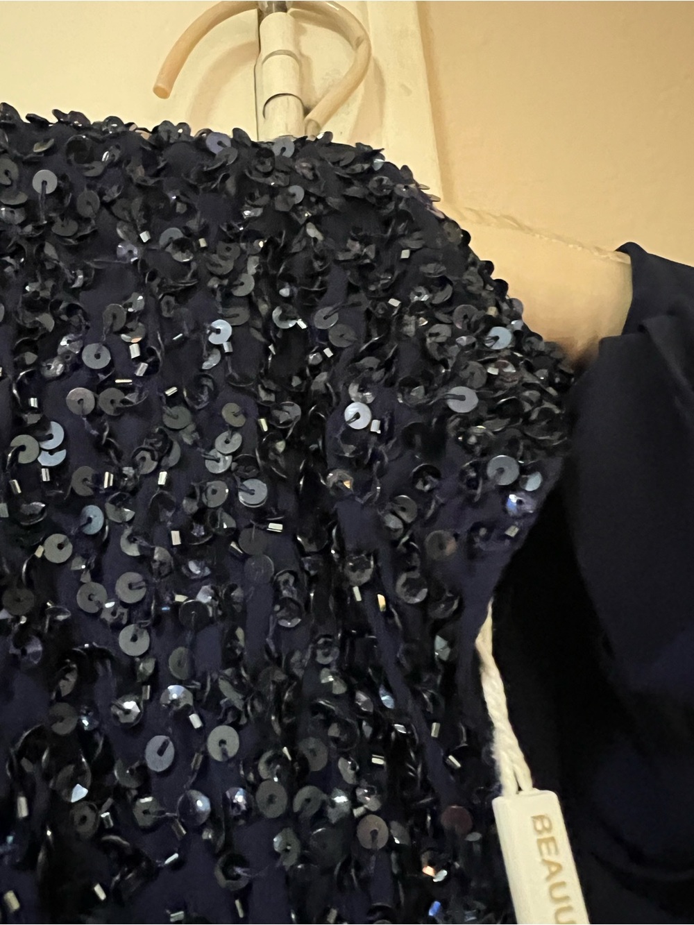 Navy Embellished Sequin
Beaded Evening Midi Evening Dress by Beauut